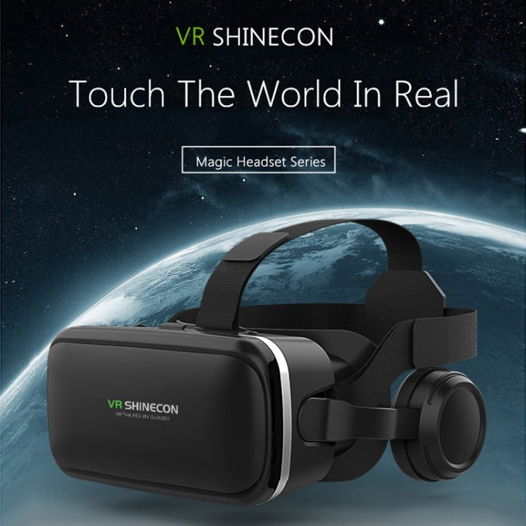 نظارات فيديو ثلاثية الأبعاد للواقع الافتراضي VR SHINECON G04E مناسبة لهواتف ذكية من 3.5 إلى 6.0 بوصة مع سماعة HiFi