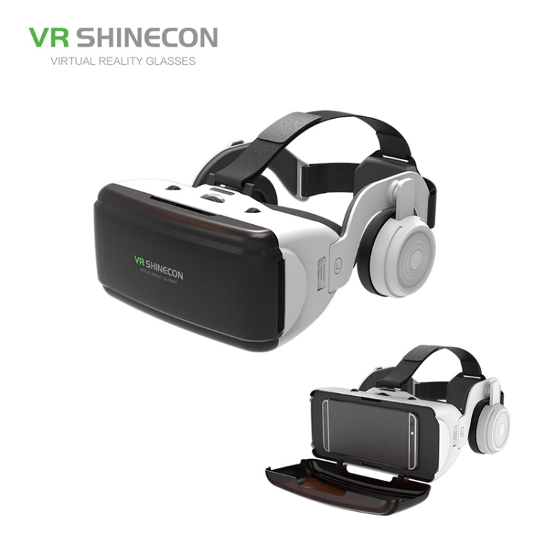 نظارات فيديو ثلاثية الأبعاد للواقع الافتراضي VR SHINECON G06E مناسبة لهواتف ذكية من 4.7 إلى 6.1 بوصة مع سماعة رأس، G06E