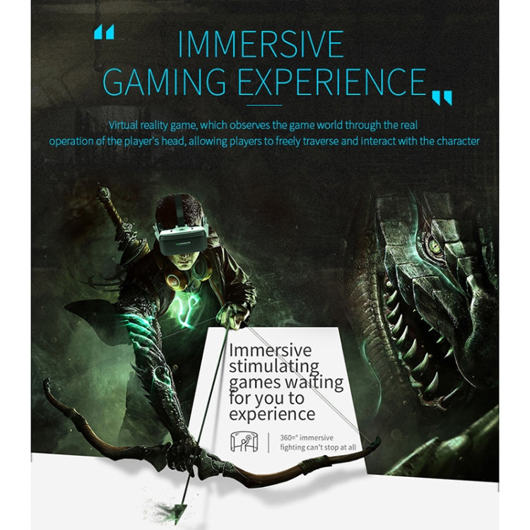 نظارات فيديو ثلاثية الأبعاد للواقع الافتراضي VR SHINECON G06E مناسبة لهواتف ذكية من 4.7 إلى 6.1 بوصة مع سماعة رأس، G06E