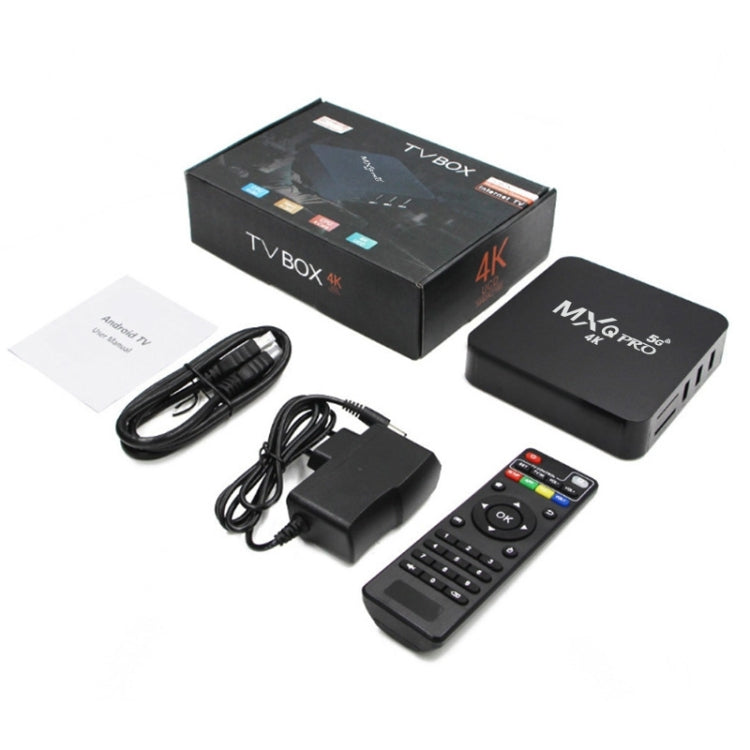 مشغل وسائط MXQ Pro 5G بدقة 1280 × 720 Full HD، 1GB+8GB، لوحة RK30 رباعية النواة، أندرويد 7.1، صندوق تلفاز مع جهاز تحكم عن بعد