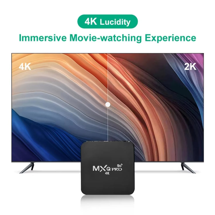 مشغل وسائط MXQ Pro 5G بدقة 1280 × 720 Full HD، 1GB+8GB، لوحة RK30 رباعية النواة، أندرويد 7.1، صندوق تلفاز مع جهاز تحكم عن بعد