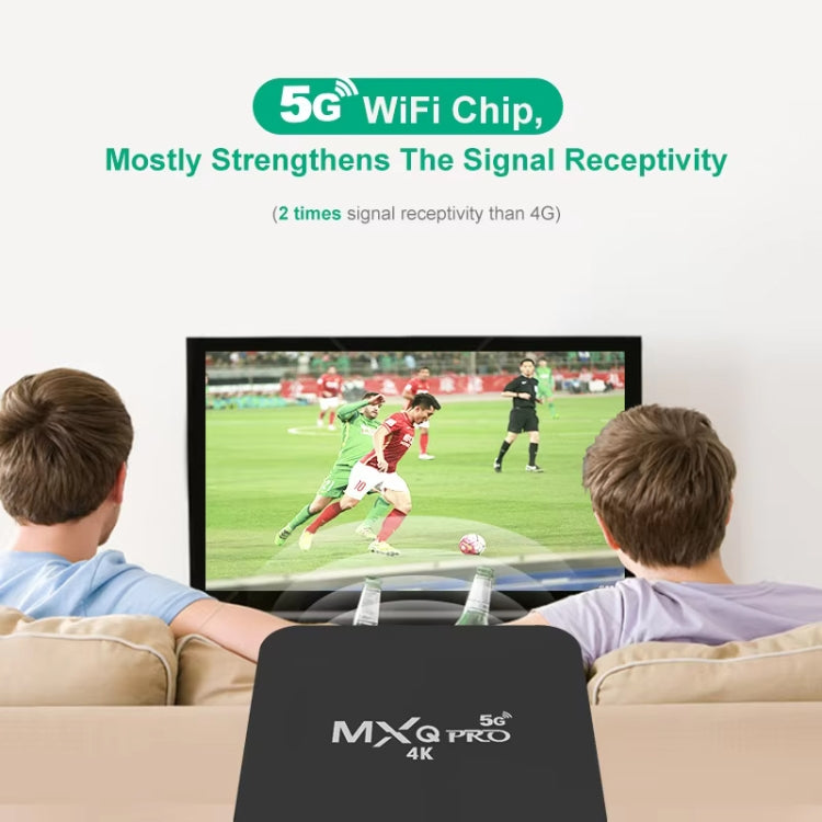 مشغل وسائط MXQ Pro 5G بدقة 1280 × 720 Full HD، 1GB+8GB، لوحة RK30 رباعية النواة، أندرويد 7.1، صندوق تلفاز مع جهاز تحكم عن بعد
