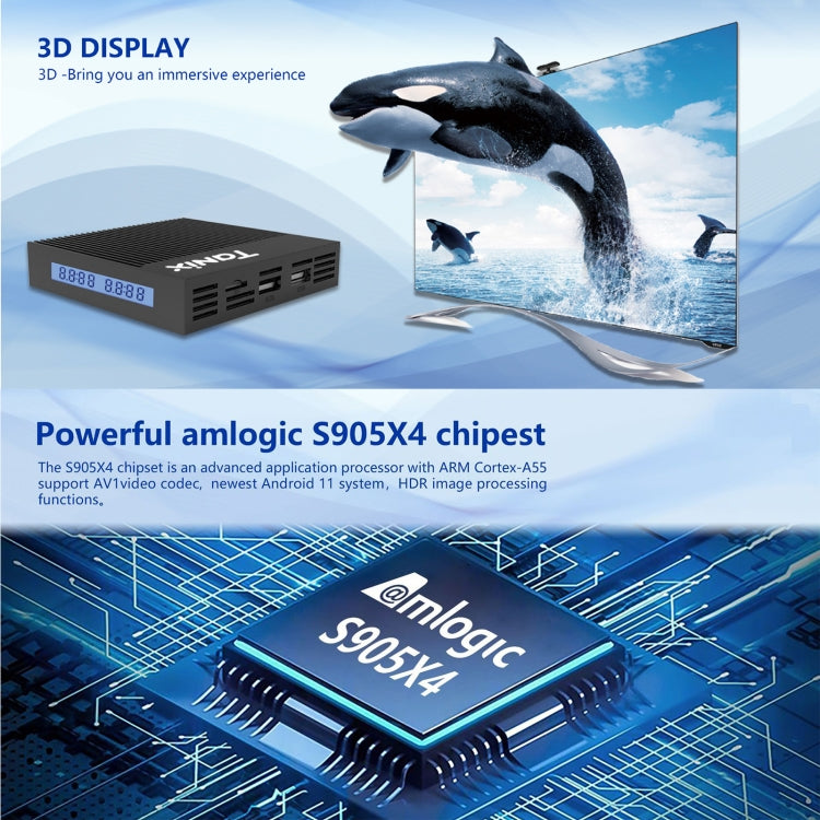 صندوق تلفاز ذكي Tanix X4 أندرويد 11، معالج رباعي النواة Amlogic S905X4، 4GB+32GB، واي فاي مزدوج، بلوتوث، 4GB+32GB
