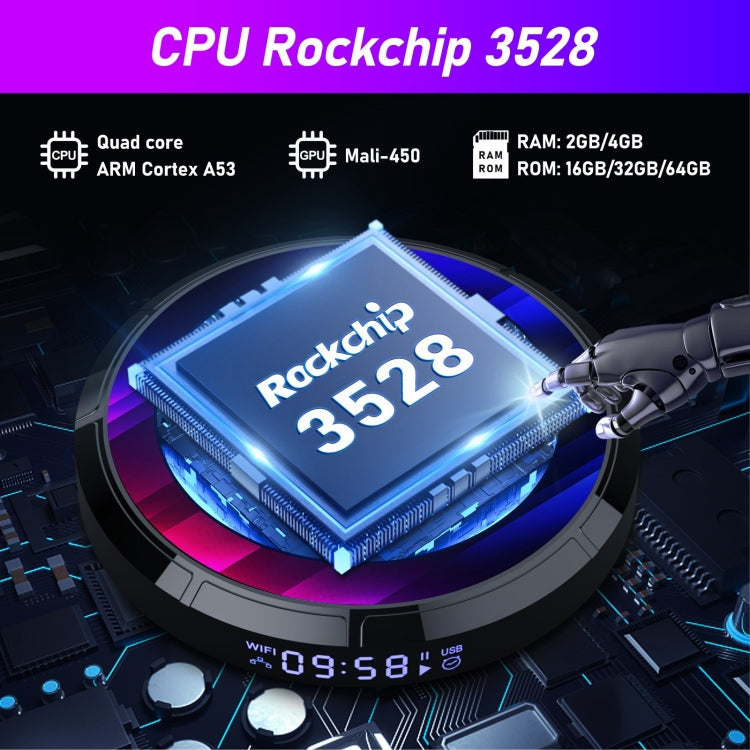 صندوق تلفاز ذكي H96 Max 8K Ultra HD بنظام أندرويد 13.0 مشغل وسائط مع جهاز تحكم عن بعد، رباعي النواة RK3528، 4GB+64GB، 4GB+64GB