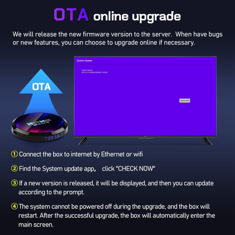 صندوق تلفاز ذكي H96 Max 8K Ultra HD بنظام أندرويد 13.0 مشغل وسائط مع جهاز تحكم عن بعد، رباعي النواة RK3528، 4GB+64GB، 4GB+64GB