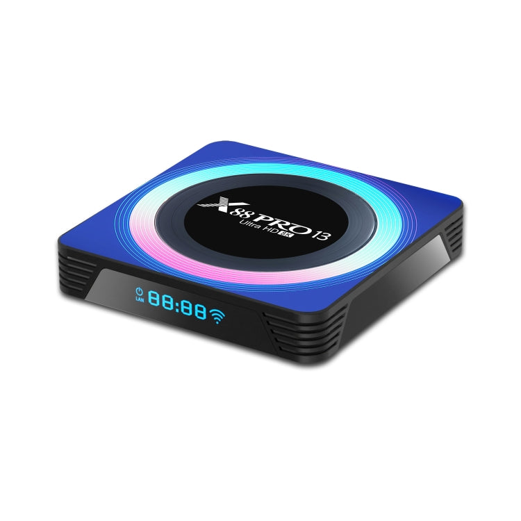 صندوق تلفاز ذكي أكريليك X88 Pro 13 8K ألترا HD أندرويد 13.0 مع جهاز تحكم عن بعد، RK3528 رباعي النواة، 4G+32GB، 4G+32GB