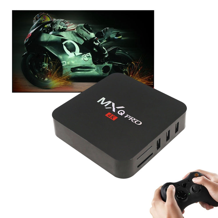 صندوق تلفاز ذكي MXQ PROi بدقة 1080P و4K مع جهاز تحكم عن بعد، أندرويد 7.1، رباعي النواة S905W Cortex-A53 بسرعة تصل إلى 2 جيجاهرتز، ذاكرة وصول عشوائي: 2 جيجابايت، ذاكرة تخزين داخلية: 16 جيجابايت، يدعم واي فاي، قابس بريطاني، 2GB+16GB، قابس بريطاني