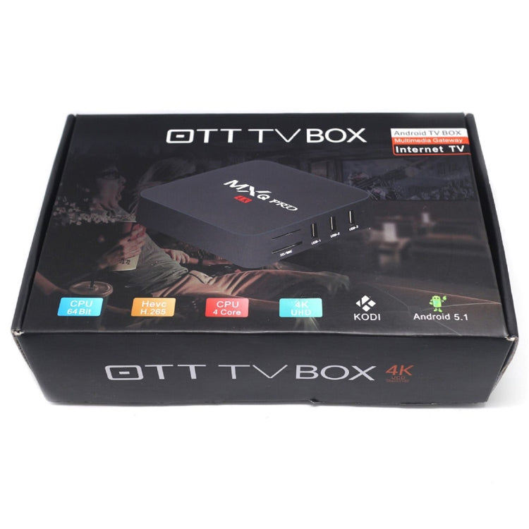 صندوق تلفاز ذكي MXQ PROi بدقة 1080P و4K مع جهاز تحكم عن بعد، أندرويد 7.1، رباعي النواة S905W Cortex-A53 بسرعة تصل إلى 2 جيجاهرتز، ذاكرة وصول عشوائي: 2 جيجابايت، ذاكرة تخزين داخلية: 16 جيجابايت، يدعم واي فاي، قابس بريطاني، 2GB+16GB، قابس بريطاني