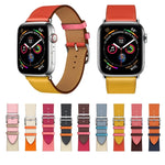 سوار ساعة من الجلد بحلقة مفردة بلونين لسلسلة Apple Watch 3 و2 و1، 38مم برتقالي + أزرق فاتح، 42مم برتقالي + أزرق فاتح، 38مم وردي + أحمر نبيذي، 42مم وردي + أحمر نبيذي، 38مم كهرماني + برتقالي أحمر + وردي فاتح، 42مم كهرماني + برتقالي أحمر + وردي فاتح