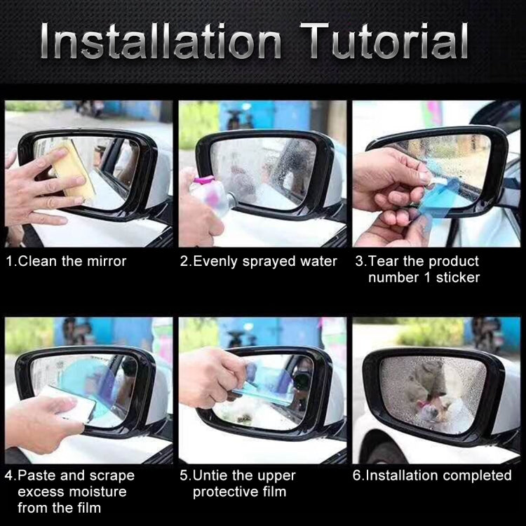 For Trumpchi GS8 2017-2021 Car PET Rearview Mirror Protective Window Clear Anti-fog Waterproof Rain Shield Film, For Land Rover Discovery, For Land Rover Discovery 4, For Land Rover Discovery 5, For Land Rover Evoque, For Land Rover Old Range Rover    ...