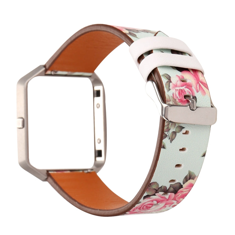 For Fitbit Blaze Leather Replacement Strap Watchband, A, B, C, D, E, F, G, Flamingo, Green Leaf, Peony, Red Flower, Sunflower