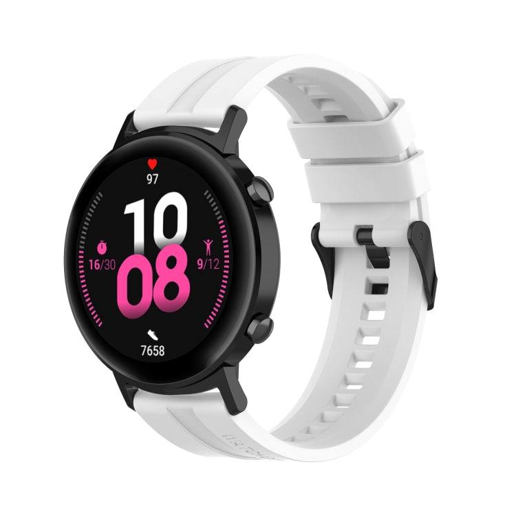 For Huawei Watch GT 2 42mm Silicone Replacement Wrist Strap Watchband, with Black Buckle, with Silver Buckle