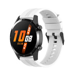For Huawei Watch GT 2 46mm Silicone Replacement Wrist Strap Watchband, with Black Buckle, with Silver Buckle
