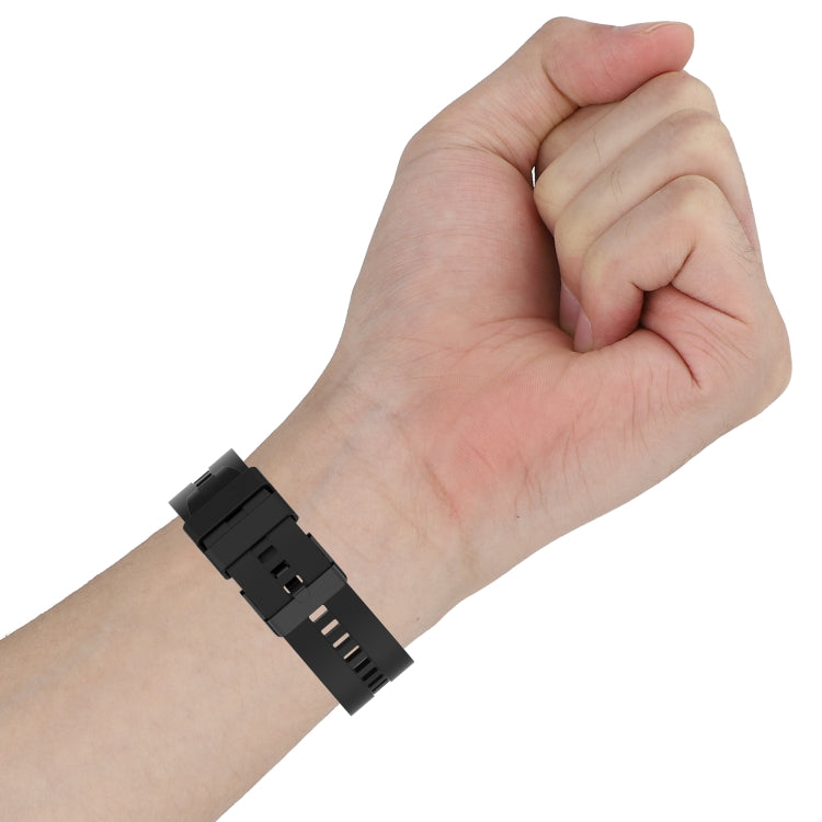 For Huawei Watch GT 2 46mm Silicone Replacement Wrist Strap Watchband, with Black Buckle, with Silver Buckle