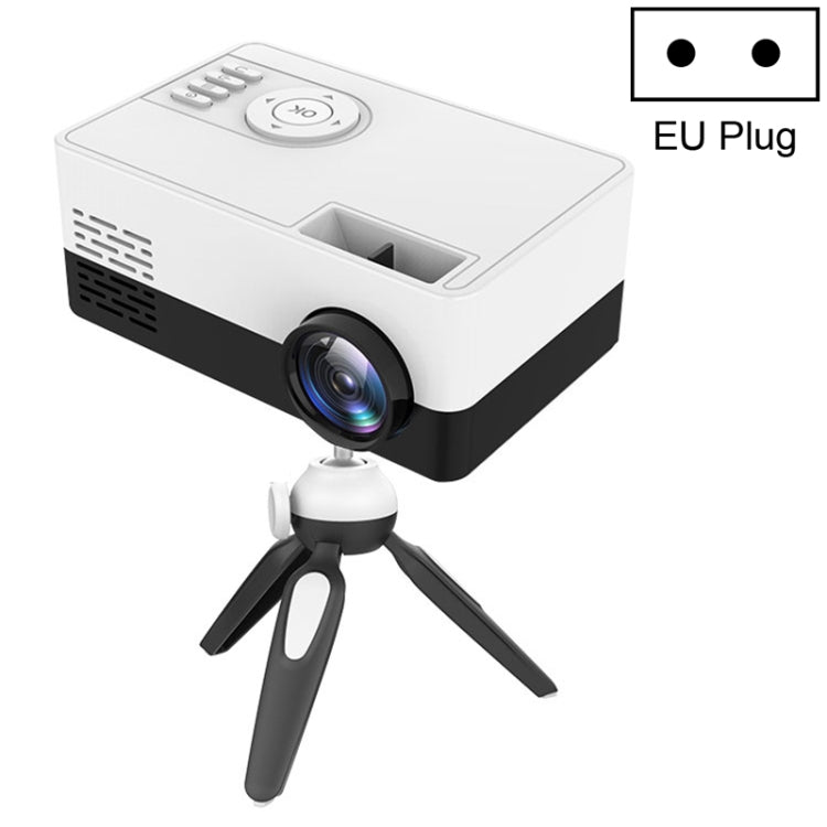 جهاز عرض LED منزلي صغير J15 بدقة 1920x1080P مع حامل ثلاثي القوائم، دعم AV / HDMI x 1 / USB x 1 / TF x 1، قابس الاتحاد الأوروبي، قابس الولايات المتحدة، قابس المملكة المتحدة، قابس أستراليا