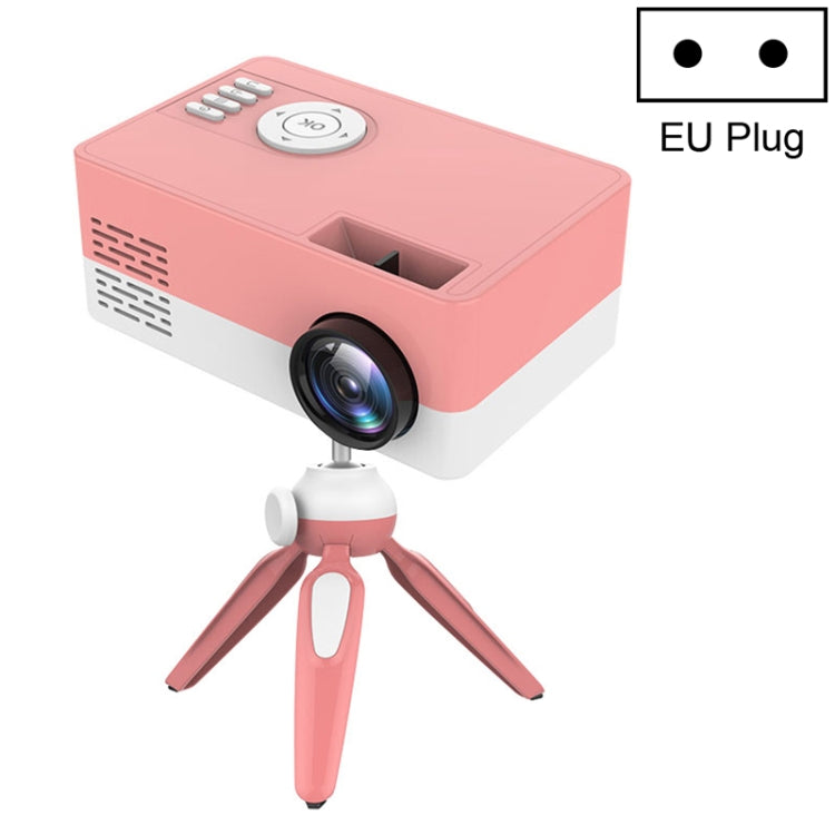 جهاز عرض LED منزلي صغير J15 بدقة 1920x1080P مع حامل ثلاثي القوائم، دعم AV / HDMI x 1 / USB x 1 / TF x 1، قابس الاتحاد الأوروبي، قابس الولايات المتحدة، قابس المملكة المتحدة، قابس أستراليا