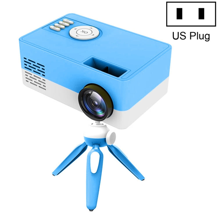 جهاز عرض LED منزلي صغير J15 بدقة 1920x1080P مع حامل ثلاثي القوائم، دعم AV / HDMI x 1 / USB x 1 / TF x 1، قابس الاتحاد الأوروبي، قابس الولايات المتحدة، قابس المملكة المتحدة، قابس أستراليا