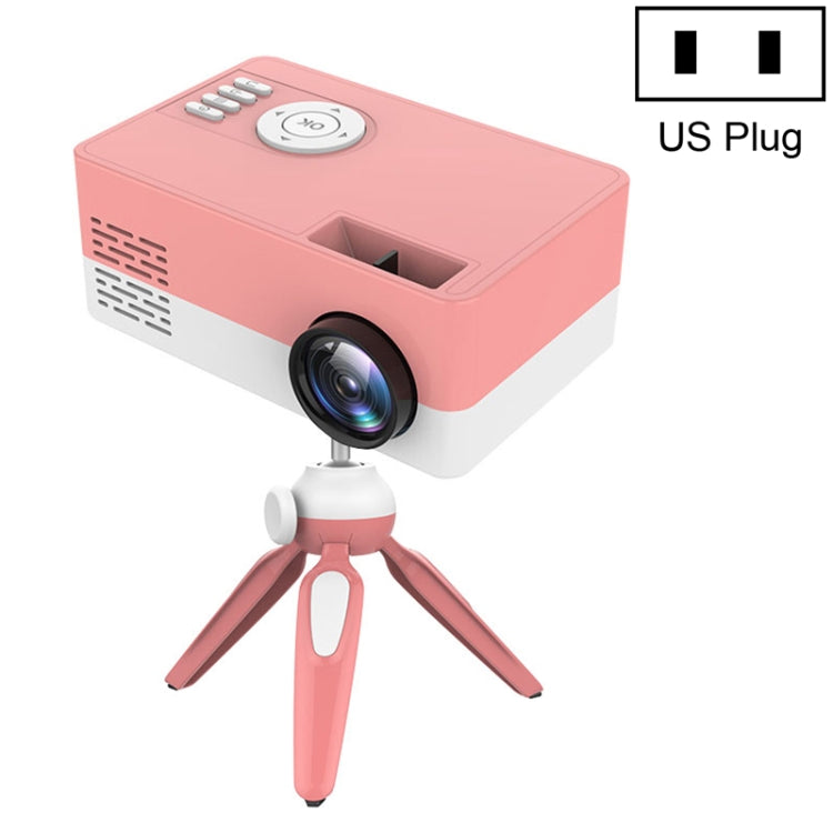 جهاز عرض LED منزلي صغير J15 بدقة 1920x1080P مع حامل ثلاثي القوائم، دعم AV / HDMI x 1 / USB x 1 / TF x 1، قابس الاتحاد الأوروبي، قابس الولايات المتحدة، قابس المملكة المتحدة، قابس أستراليا
