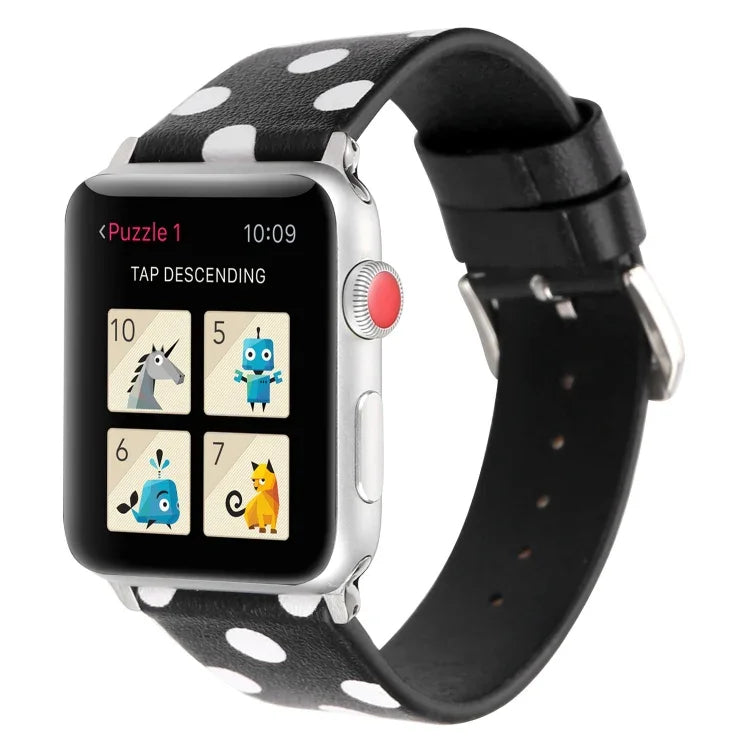 سلسلة أشرطة ساعة جلدية بديلة بنمط موجة الموضة لساعات Apple Watch Series 6 & SE & 5 & 4 مقاس 40مم / 3 & 2 & 1 مقاس 38مم، لساعات Apple Watch Series 8&7 مقاس 41مم / SE 2&6&SE&5&4 مقاس 40مم / 3&2&1 مقاس 38مم