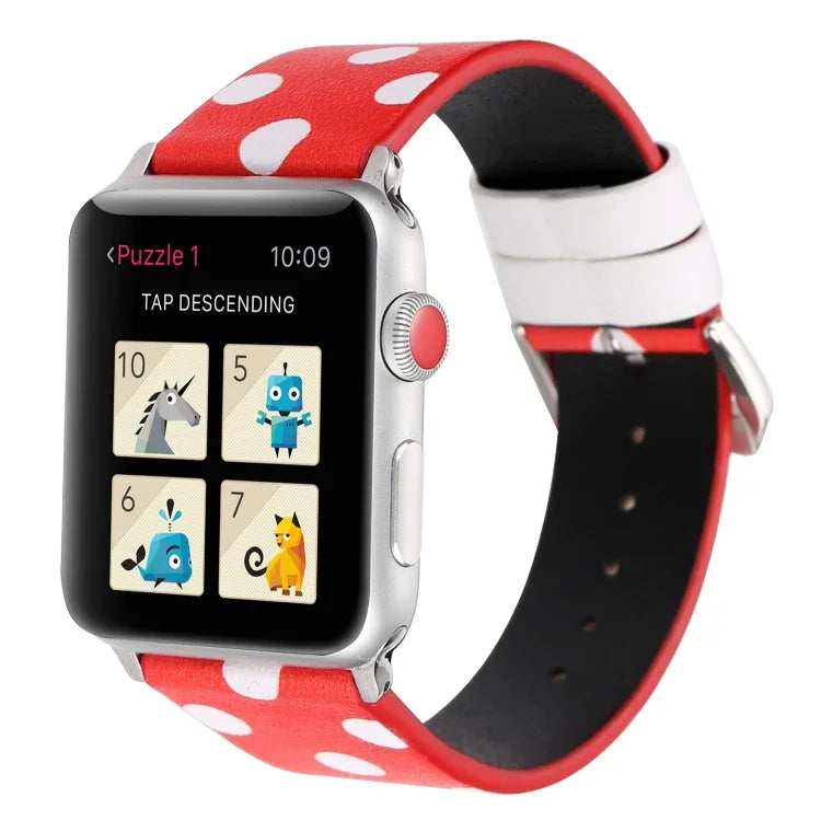 سلسلة أشرطة ساعة جلدية بديلة بنمط موجة الموضة لساعات Apple Watch Series 6 & SE & 5 & 4 مقاس 40مم / 3 & 2 & 1 مقاس 38مم، لساعات Apple Watch Series 8&7 مقاس 41مم / SE 2&6&SE&5&4 مقاس 40مم / 3&2&1 مقاس 38مم