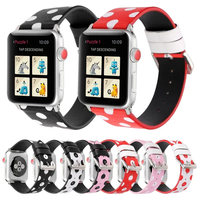 سلسلة أشرطة ساعة جلدية بديلة بنمط موجة الموضة لساعات Apple Watch Series 6 & SE & 5 & 4 مقاس 40مم / 3 & 2 & 1 مقاس 38مم، لساعات Apple Watch Series 8&7 مقاس 41مم / SE 2&6&SE&5&4 مقاس 40مم / 3&2&1 مقاس 38مم