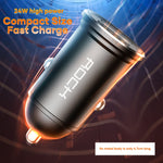 ROCK H11 4.8A 24W Mini Dual USB Car Charger, H11