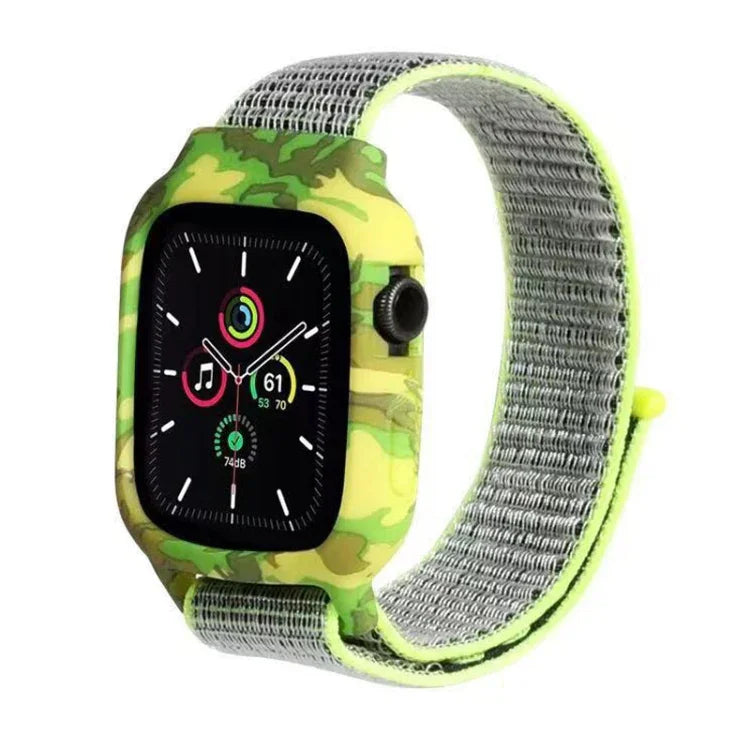 أشرطة ساعة بديلة من النايلون لساعات Apple Watch Series 6 & SE & 5 & 4 مقاس 40مم / 3 & 2 & 1 مقاس 38مم، لساعات Apple Watch Series 7 مقاس 41مم / 6 & SE & 5 & 4 مقاس 40مم / 3 & 2 & 1 مقاس 38مم