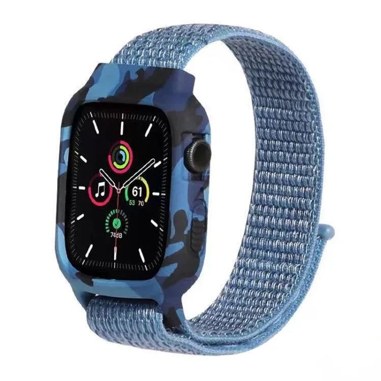 أشرطة ساعة بديلة من النايلون لساعات Apple Watch Series 6 & SE & 5 & 4 مقاس 40مم / 3 & 2 & 1 مقاس 38مم، لساعات Apple Watch Series 7 مقاس 41مم / 6 & SE & 5 & 4 مقاس 40مم / 3 & 2 & 1 مقاس 38مم