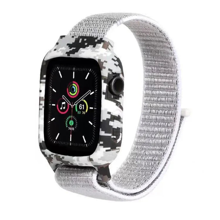 أشرطة ساعة بديلة من النايلون لساعات Apple Watch Series 6 & SE & 5 & 4 مقاس 40مم / 3 & 2 & 1 مقاس 38مم، لساعات Apple Watch Series 7 مقاس 41مم / 6 & SE & 5 & 4 مقاس 40مم / 3 & 2 & 1 مقاس 38مم