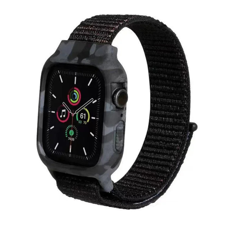 أشرطة ساعة بديلة من النايلون لساعات Apple Watch Series 6 & SE & 5 & 4 مقاس 40مم / 3 & 2 & 1 مقاس 38مم، لساعات Apple Watch Series 7 مقاس 41مم / 6 & SE & 5 & 4 مقاس 40مم / 3 & 2 & 1 مقاس 38مم
