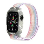 أشرطة ساعة بديلة من النايلون لساعات Apple Watch Series 6 & SE & 5 & 4 مقاس 40مم / 3 & 2 & 1 مقاس 38مم، لساعات Apple Watch Series 7 مقاس 41مم / 6 & SE & 5 & 4 مقاس 40مم / 3 & 2 & 1 مقاس 38مم