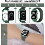 أشرطة ساعة بديلة منسوجة مع إطار لساعات Apple Watch Series 6 & SE & 5 & 4 مقاس 44مم / 3 & 2 & 1 مقاس 42مم، 128مم، 135مم، 140مم، 145مم، 150مم، 155مم، 160مم، 165مم