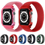 أشرطة ساعة بديلة منسوجة مع إطار لساعات Apple Watch Series 6 & SE & 5 & 4 مقاس 44مم / 3 & 2 & 1 مقاس 42مم، 128مم، 135مم، 140مم، 145مم، 150مم، 155مم، 160مم، 165مم