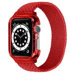 أشرطة ساعة بديلة منسوجة مع إطار لساعات Apple Watch Series 6 & SE & 5 & 4 مقاس 44مم / 3 & 2 & 1 مقاس 42مم، 128مم، 135مم، 140مم، 145مم، 150مم، 155مم، 160مم، 165مم