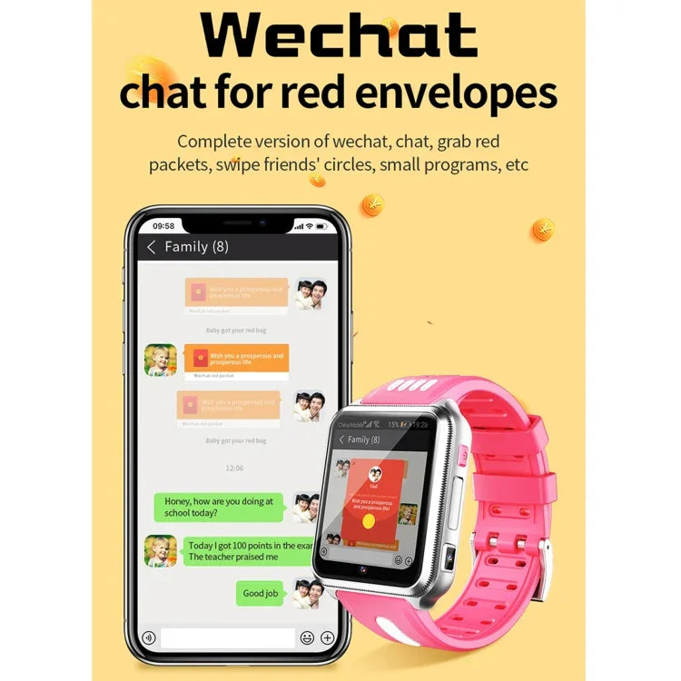 ساعة هاتف ذكية H1(1+8) بشاشة كاملة مقاس 1.54 بوصة وكاميرتان، تدعم بطاقة SIM / تتبع GPS / مسار الوقت الحقيقي / مراقبة درجة الحرارة