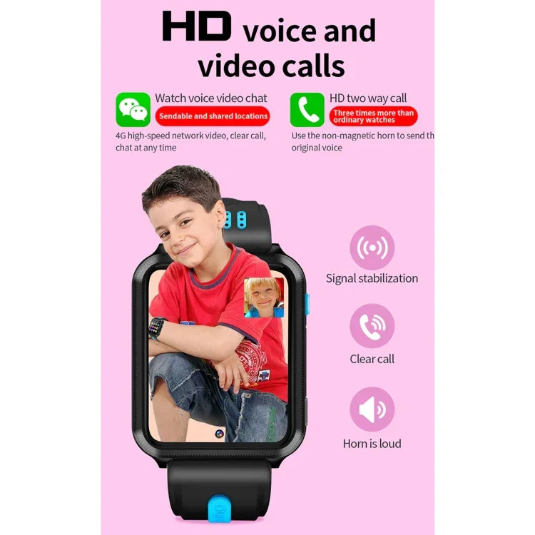ساعة هاتف ذكية H1(1+8) بشاشة كاملة مقاس 1.54 بوصة وكاميرتان، تدعم بطاقة SIM / تتبع GPS / مسار الوقت الحقيقي / مراقبة درجة الحرارة