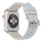 سوار ساعة من الجلد الطبيعي المطفأ لساعات Apple Watch Series 6 & SE & 5 & 4 مقاس 40مم / 3 & 2 & 1 مقاس 38مم، لساعات Apple Watch Series 7 مقاس 41مم / 6 & SE & 5 & 4 مقاس 40مم / 3 & 2 & 1 مقاس 38مم