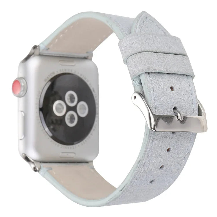 سوار ساعة من الجلد الطبيعي المطفأ لساعات Apple Watch Series 6 & SE & 5 & 4 مقاس 40مم / 3 & 2 & 1 مقاس 38مم، لساعات Apple Watch Series 7 مقاس 41مم / 6 & SE & 5 & 4 مقاس 40مم / 3 & 2 & 1 مقاس 38مم