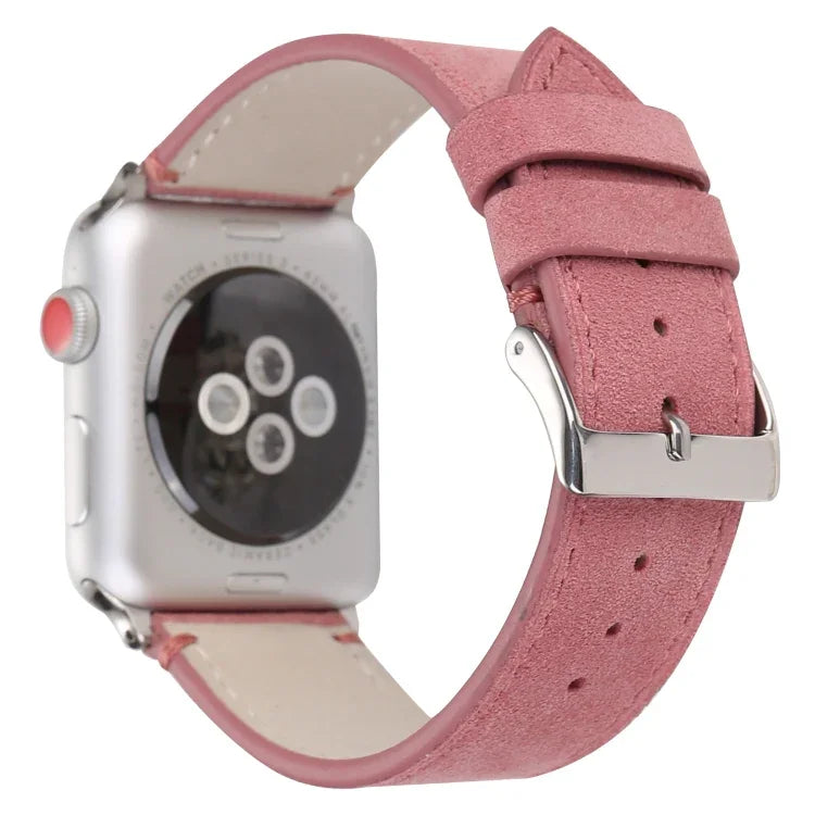 سوار ساعة من الجلد الطبيعي المطفأ لساعات Apple Watch Series 6 & SE & 5 & 4 مقاس 40مم / 3 & 2 & 1 مقاس 38مم، لساعات Apple Watch Series 7 مقاس 41مم / 6 & SE & 5 & 4 مقاس 40مم / 3 & 2 & 1 مقاس 38مم