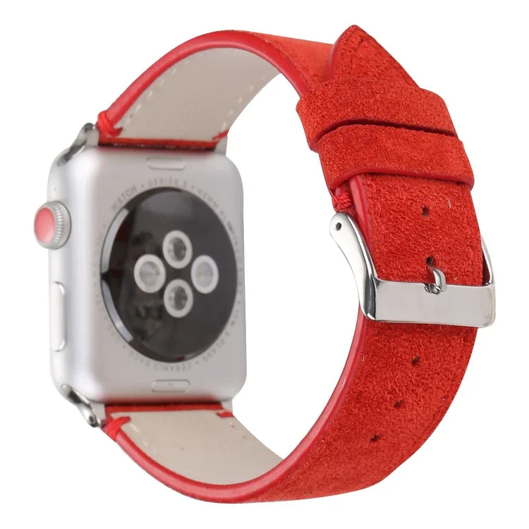 سوار ساعة من الجلد الطبيعي المطفأ لساعات Apple Watch Series 6 & SE & 5 & 4 مقاس 40مم / 3 & 2 & 1 مقاس 38مم، لساعات Apple Watch Series 7 مقاس 41مم / 6 & SE & 5 & 4 مقاس 40مم / 3 & 2 & 1 مقاس 38مم