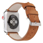 سوار ساعة من الجلد الطبيعي المطفأ لساعات Apple Watch Series 6 & SE & 5 & 4 مقاس 40مم / 3 & 2 & 1 مقاس 38مم، لساعات Apple Watch Series 7 مقاس 41مم / 6 & SE & 5 & 4 مقاس 40مم / 3 & 2 & 1 مقاس 38مم