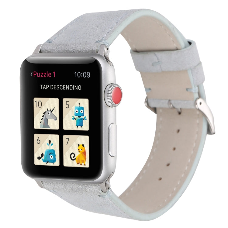 سوار ساعة من الجلد الطبيعي غير اللامع لسلسلة Apple Watch 6 و SE و 5 و 4 مقاس 44 مم / 3 و 2 و 1 مقاس 42 مم، لسلسلة Apple Watch 7 مقاس 45 مم / 6 و SE و 5 و 4 مقاس 44 مم / 3 و 2 و 1 مقاس 42 مم