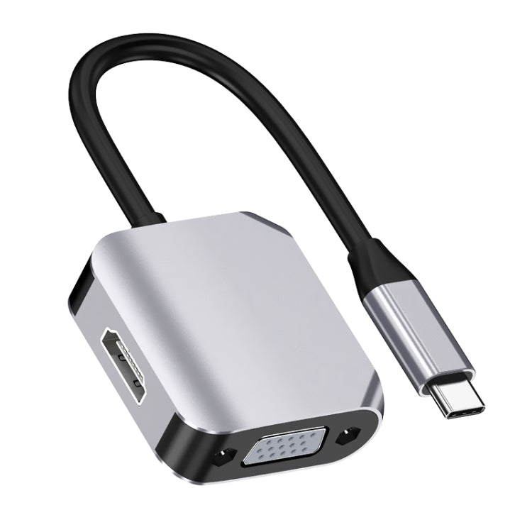 محول HW-6002 2 في 1 من Type-C / USB-C إلى HDMI + VGA، HW-6002