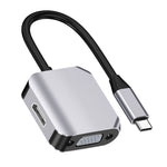 محول HW-6002 2 في 1 من Type-C / USB-C إلى HDMI + VGA، HW-6002