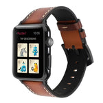 سوار ساعة من جلد البقر الطبيعي بطبقة رأسية عتيقة لسلسلة Apple Watch 6 و SE و 5 و 4 مقاس 44 مم / 3 و 2 و 1 مقاس 42 مم، لسلسلة Apple Watch 7 مقاس 45 مم / 6 و SE و 5 و 4 مقاس 44 مم / 3 و 2 و 1 مقاس 42 مم