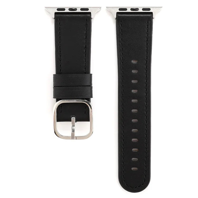 سوار جلد طبيعي بنمط إبزيم عصري، لسلسلة Apple Watch 7 مقاس 41مم / 6 وSE و5 و4 مقاس 40مم / 3 و2 و1 مقاس 38مم، لسلسلة Apple Watch 7 مقاس 45مم / 6 وSE و5 و4 مقاس 44مم / 3 و2 و1 مقاس 42مم