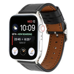 سوار جلد طبيعي بنمط إبزيم عصري، لسلسلة Apple Watch 7 مقاس 41مم / 6 وSE و5 و4 مقاس 40مم / 3 و2 و1 مقاس 38مم، لسلسلة Apple Watch 7 مقاس 45مم / 6 وSE و5 و4 مقاس 44مم / 3 و2 و1 مقاس 42مم