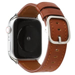 سوار جلد طبيعي بنمط إبزيم عصري، لسلسلة Apple Watch 7 مقاس 41مم / 6 وSE و5 و4 مقاس 40مم / 3 و2 و1 مقاس 38مم، لسلسلة Apple Watch 7 مقاس 45مم / 6 وSE و5 و4 مقاس 44مم / 3 و2 و1 مقاس 42مم