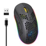 فأرة ألعاب لاسلكية HXSJ T90 بإضاءة RGB وثلاثة أوضاع