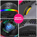 فأرة ألعاب لاسلكية HXSJ T90 بإضاءة RGB وثلاثة أوضاع